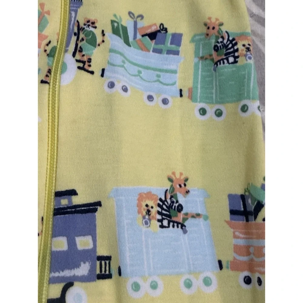 The Beaufort Bonnet Company 100% Pima Cotton Sleeper 12-18M Birthday Train